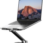 Adjustable Laptop Stand for Desk, Metal Foldable Laptop Riser, Portable Laptop Holder Mount, Ventilated Cooling Computer Notebook Stand for MacBook Air Pro, All 10-16” Notebooks Laptops, Black