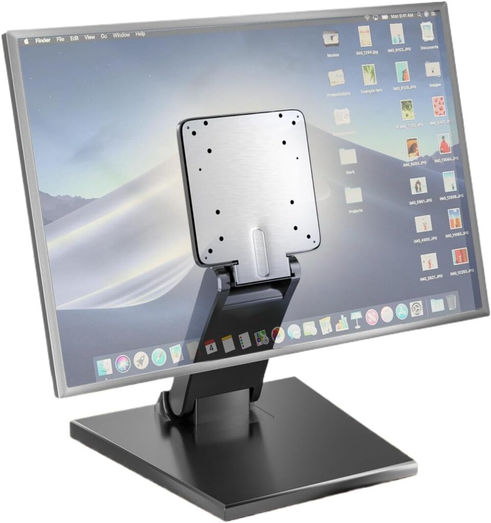 Jakeko Lay Flat Low Profile Monitor Stand – For 14-24″ Screens Ergonomic Adjustable Desktop Mount With 100x100mm Compatibility