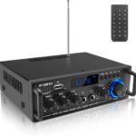 Amplifier Home Audio Stereo Receivers with Bluetooth 5.0,Receicer for Speakers Max 800W, 2.0 Channel Stereo Amplifier System for Home Speakers, Karaoke,Garage,Home Amp/USB/SD/RCA/MIC in