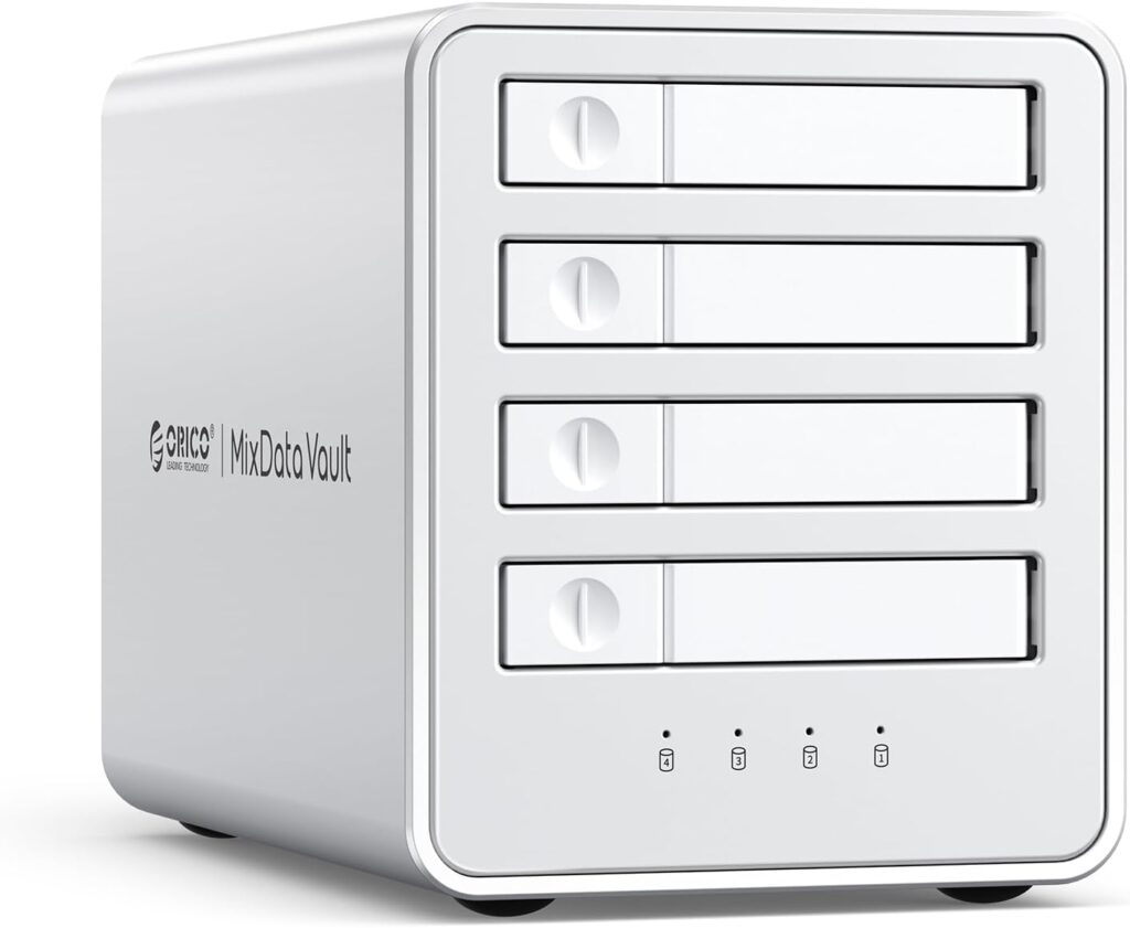 ORICO 40Gbps SSD External Hard Drive Enclosure NVME M.2 All-Flash Docking Station Up 32TB for 4K/8K Video Editing/Data Transfer-8848U4