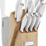 Cuisinart Block Knife Set, 12pc Cutlery Knife Set with Steel Blades for Precise Cutting, Lightweight, Stainless Steel, Durable & Dishwasher Safe, C77SSW-12P