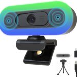 2K Webcam for PC, Plug and Play USB C Webcam with Dual Microphones,Ring Light,Fill RGB Light & Cover, Autofocus Web-Cam for Laptop,65°FOV, Streaming PC Web Camera for Desktop Computer Mac Zoom