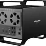 WAVLINK 4-Bay Hard Drive Enclosure for 3.5″ and 2.5” SATA HDD/SSD Featuring 10Gbps USB-C 3.2, Max 88TB Capacity, Built-in Temp-Controlled Cooling Fans, 4K HDMI Stunning Video Output, Aluminum Shell
