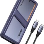 UGREEN 40Gbps M.2 NVMe SSD Enclosure with Dual Chips, External SSD Drive with Cooling Fan, Compatible with Thunderbolt 4/3 USB4/3.2/2.0, Support 1/2/4/8TB M-Key/(M&B) Key 2280 Side SSD Enclsoure
