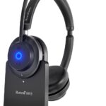 Wireless Headset with Mic for Work-Bluetooth Over Ear Headphones with Microphone,Noise Cancelling with Mute & USB Dongle for Computer/Phones/Remote Work/Call Center,Lightweight All Day Comfort