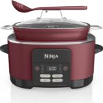 Ninja MC1000 Foodi PossibleCooker 8.5 Quart Multi-Cooker,with 4-in-1 Slow Cooker,Dutch Oven & More,Glass Lid & Integrated Spoon,Nonstick,Oven Safe Pot to 500°F,Cherry Tarte (Renewed)