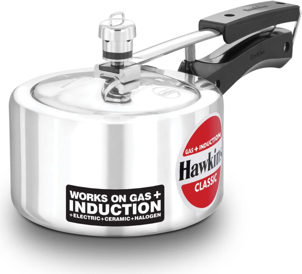 Hawkins 1.5 Litre Classic Pressure Cooker, Induction Inner Lid Cooker, Pan Cooker, Best Cooker, Silver (ICL15)