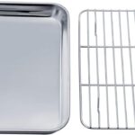 TeamFar Toaster Oven Tray and Rack Set, 9.3’’ x 7’’ x 1’’, Stainless Steel Toaster Oven Pan Broiler Pan, Non Toxic & Healthy, Easy Clean & Dishwasher Safe
