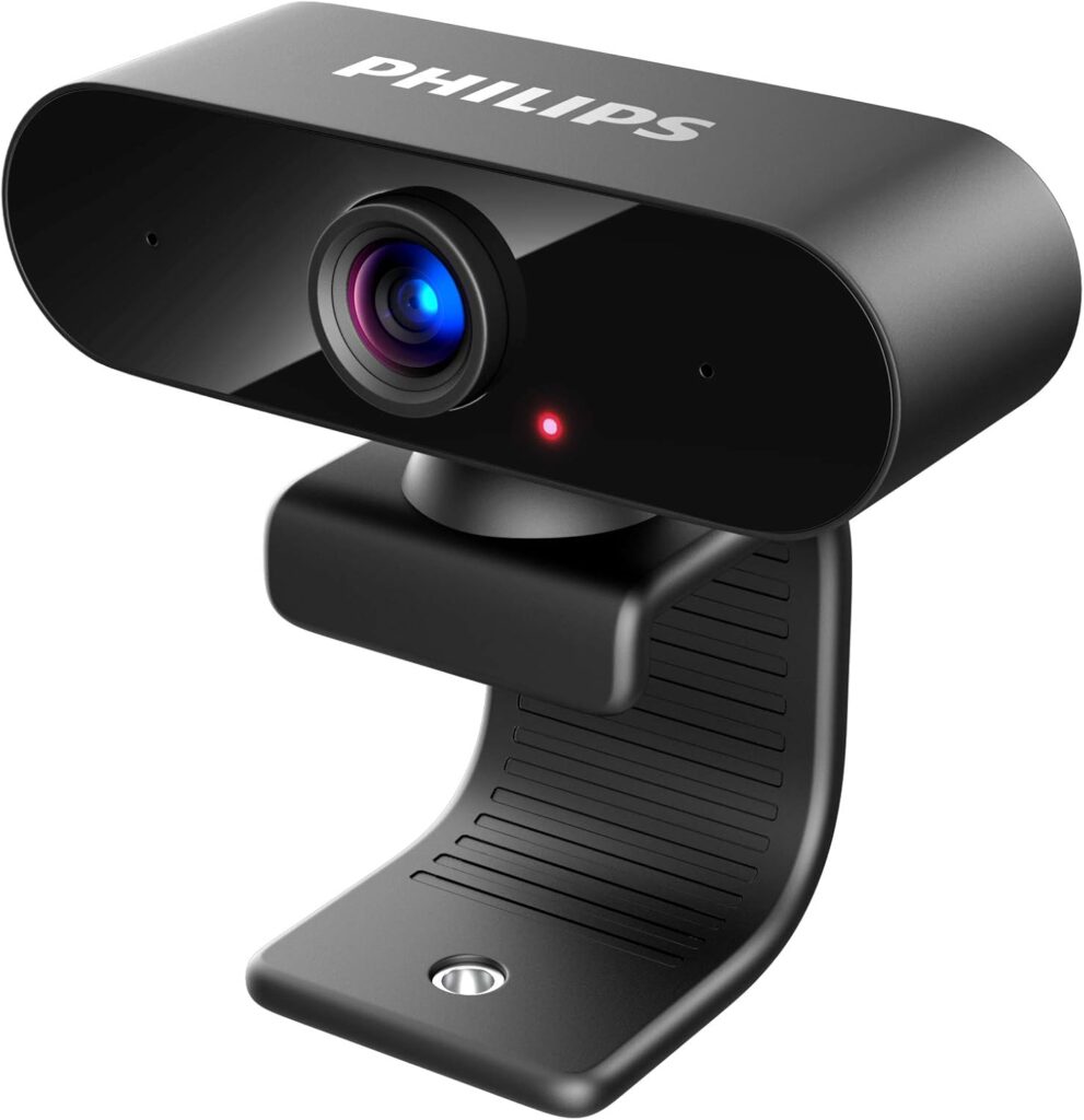 Philips Webcam with Microphone, Full HD 1080P, USB Computer Camera, Plug and Play, 360° Rotate, for PC Video Conferencing/Calling/Gaming, Laptop/Desktop Mac, Skype/YouTube/Zoom/Facetime