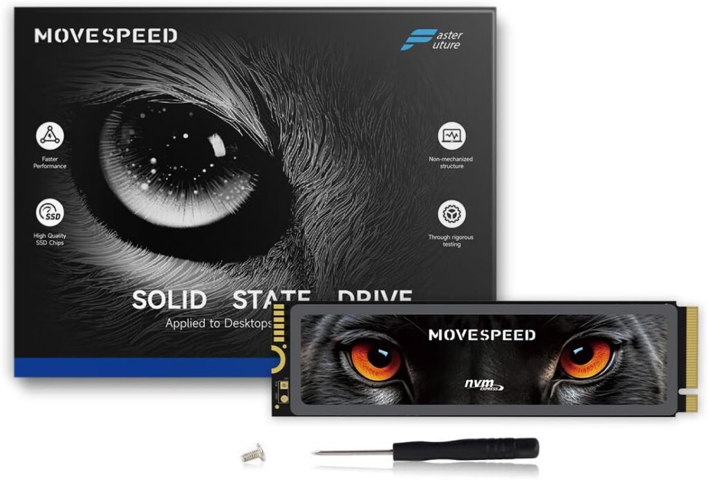 MOVE SPEED HB7450 4TB Internal Solid State Drive for PS5 with Heatsink TLC NAND, PCIe 4.0 NVMe M.2 SSD- Up to 7450MB/s, 3D NAND Storage Expansion Compatible with PS5, Laptops and Desktops