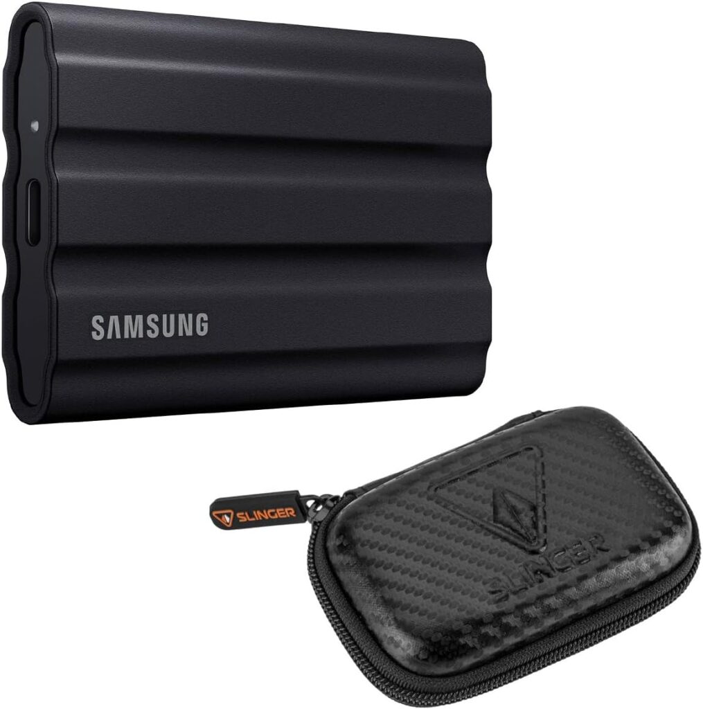 Samsung T7 Shield 4TB USB 3.2 Gen 2 Type-C Portable External SSD, Black, with Drive Case