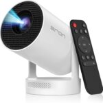 [Electric Focus]Mini Portable Projector with 4K Support, Bluetooth 5.4 WIFI6, 5watt Sound Base Speaker, 260 ANSI, Android 11, 210° Rotation , Auto Keystone Correction Video Projector HY300 PLUS