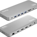 Plugable USB C Laptop Docking Station, Dual Monitor 4K 60Hz for Apple Mac M1/M2/M3/M4, 2X HDMI or 2X DisplayPort, 100W Charging DisplayLink Dock, 2 Displays for MacBook, Driver Required (UD-6950PDH)