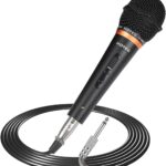 HOTEC Premium Vocal Dynamic Handheld Microphone with 19ft Detachable XLR Cable and ON/Off Switch (Metal Black) (H-W07)