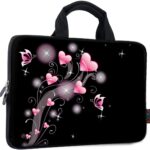 iColor 14 15 15.4 15.6 inch Laptop Bag Case Handle chromebook case Sleeve Computer Protect Case Pouch Holder Notebook Sleeve Neoprene Chromebook Cover Soft Carring Travel Case Pink Heart ICB-19