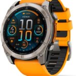 Garmin fēnix® 8 – 51 mm, AMOLED, Sapphire, Premium Multisport GPS Smartwatch, Long-Lasting Battery Life, Dive-Rated, Built-in LED Flashlight, Titanium with Spark Orange/Graphite Band