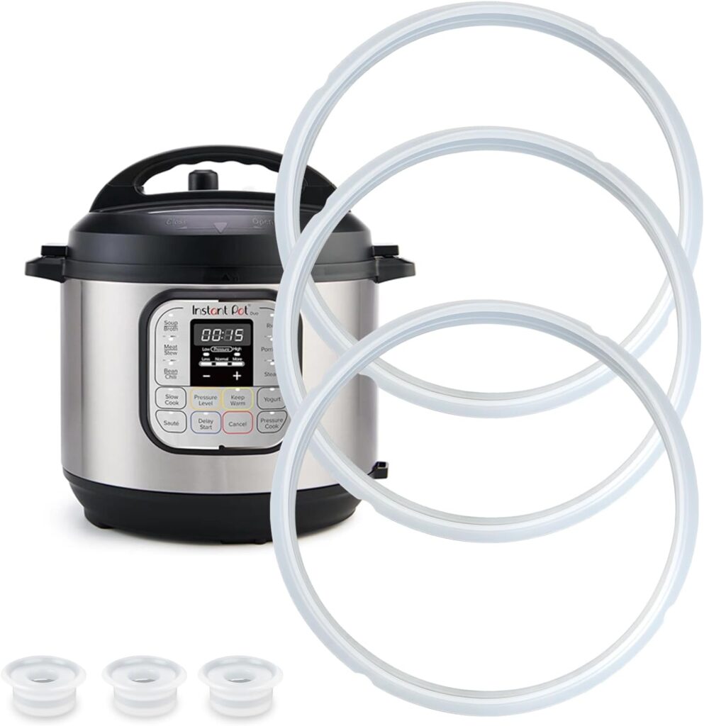 3 Pack Silicone Sealing Rings for Instant Pot 6 Qt, Inner Pot Seal Ring, Replacement Seal Gasket, Food-Grade Silicone Sealing Rings