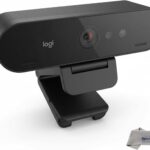 Logitech BRIO 4K Webcam Business PRO – Crystal-Clear Video, Privacy Shutter, HDR Enhanced Lighting, Noise-Cancelling Microphone, 960-001105, Windows, macOS, ChromeOS Compatible, Global Teck Cloth