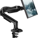 HUANUO Single Monitor Mount, 13 to 32 Inch Monitor Arm, Adjustable Monitor Stand, Vesa Mount with Clamp and Grommet Base – Fits 4.4 to 19.8lbs LCD Computer Monitors