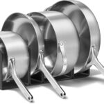 Caraway Stainless Steel Cookware Set – 12 Piece 5-Ply Stainless Steel Pots and Pans Set – Includes Fry, Sauce, Sauté Pan, Dutch Oven, and Space-Saving Storage – Non Toxic, PTFE & PFOA Free