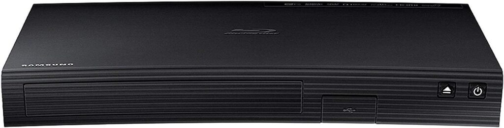 Samsung Blu-ray DVD Disc Player With 1080p Full HD Upconversion, Plays Blu-ray Discs, DVDs & CDs, Plus 6Ft High Speed HDMI Cable, Black Finish (Renewed)