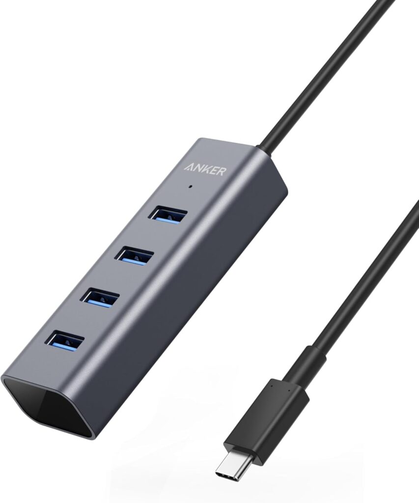 Anker USB C Hub, 4 USB 3.0 Ports, Aluminum USB-C toUSBAdapter, Compatible with MacBook Pro 2018/2017, ChromeBook, XPS, Galaxy S9/S8, and More Devices