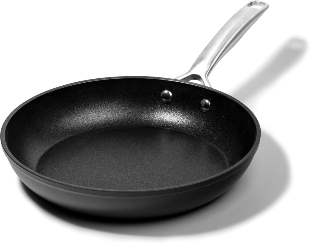 Granitestone 8 Inch Non Stick Frying Pans Nonstick Frying Pan Skillet, Hard Anodized Pan for Cooking Eggs, Omelette, Nonstick Skillet, Non Stick Induction Pans, Oven and Dishwasher Safe, Black