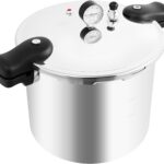 23Qt Explosion-Proof Canning Pressure Cooker, Heavy-Duty Commercial Manual Pressure Canner Stovetop Pressure Cookers with Pressure Gauge and Pressure Regulator for Steaming and Simmering