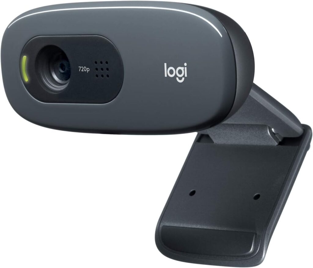 Logitech C270 HD Webcam, 720p, Widescreen HD Video Calling, Light Correction, Noise-Reducing Mic, Works with Zoom, Nintendo Switch 2’s new GameChat mode, PC/Mac/Laptop/Macbook/Tablet – Black