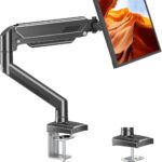 Single Monitor Arm Desk Mount Fits 13 to 32 inch Computer Screens, Holds 4.4 to 22lbs Display VESA Mount, Adjustable Monitor Stand with Clamp/Grommet Mounting Base, 75/100mm Bracket, Black, Freelift
