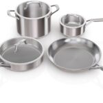 Ninja EverClad Stainless Steel Cookware 7 Piece Pots & Pans Set, Cookware Set, All Stovetops & Induction, Oven Safe to 600°F, Tri-Ply Commercial-Grade, C99007