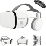 VR Virtual Reality Headset, 3D VR Set VR Glasses Kit w/Remote for Adults & Kids Play 3D Movies Video Games, VR Goggles Compatible with iPhone 16 15 14 13 12 Pro Samsung Galaxy S22 S21 etc, White