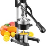 Cast Iron Juicer Hand Press for Lemon Pomegranate Lime Citrus Fruits with Stainless Steel Cup, Heavy-Duty Manual Juicer Press, Orange Crush Machine, Orange Juicer Squeezer, Easy Clean, Black