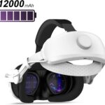 Head Strap with 12000mAh Battery Pack, Compatible with Meta Oculus Quest 3/3S Accessories-Extended 7-9 Hours Entertainment, Comfort/Adjustable Elite Battery Strap, Top Sales Policy VR Headset