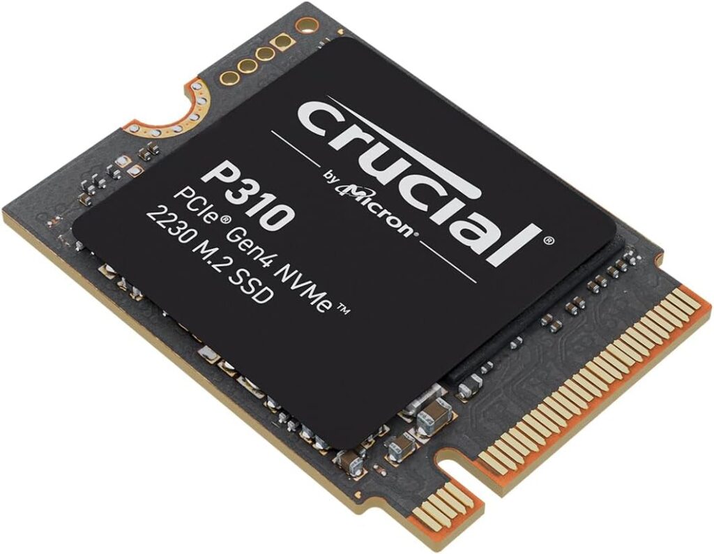 Crucial P310 2TB M.2 2230 SSD, PCIe Gen4 NVMe, Up to 7,100MB/s, Ideal for Steam Deck, ASUS ROG Ally, MSI Claw, Mini PCs & Ultrabooks, Solid State Drive – CT2000P310SSD2