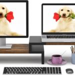 WESTREE Dual Monitor Stand – Riser 2 Shelf Computer with Adjustable Length and Angle, Stands for Monitors, Desktop Organizer PC, Computer, Laptop
