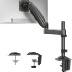 HUANUO Single Monitor Arm, Adjustable Desk Mount for 13-34 inch Screens, Holds 19.8lb, 22.44 inch Max Height, Full Motion Swivel Monitor Stand with VESA 75x75mm and 100x100mm Compatibility