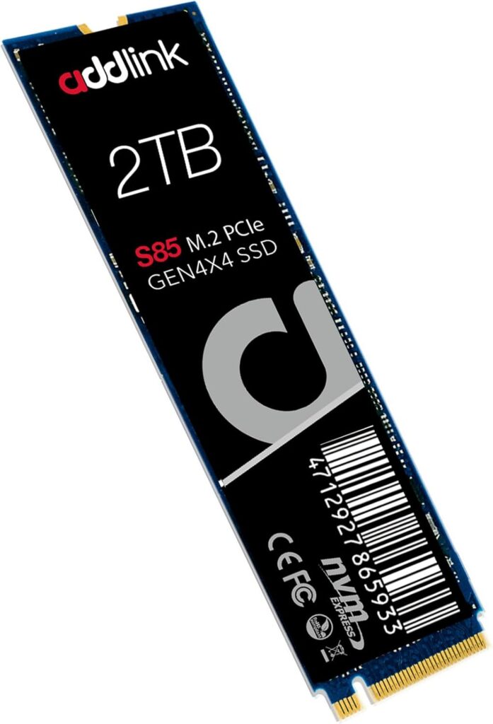 Addlink S85 2TB M.2 PCIe NVMe Gen4 Memory Expansion SSD, Speed Up to 6000 MB/s, Internal Solid State Drive with HMB Technology for Laptop, Gaming and Creators