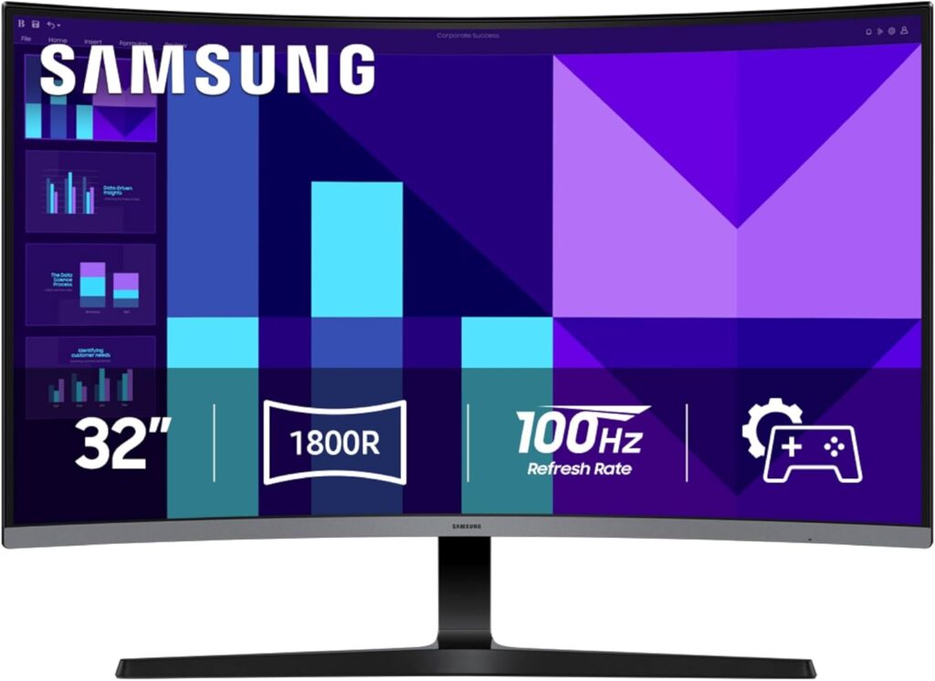 Samsung 32-inch S3 (S39GD) FHD 100Hz Curved Monitor, Game Mode, Eye Saver Mode, Multiple Connectivity with HDMI Port, Built-In Speakers, LS32D396GANXZA, 2025