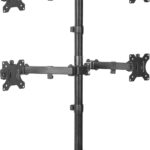 VIVO Quad 13 to 30 inch Monitor Free-Standing Mount, Fully Adjustable Desk Stand, Holds 4 Flat or Curved Display Screens, STAND-V004F