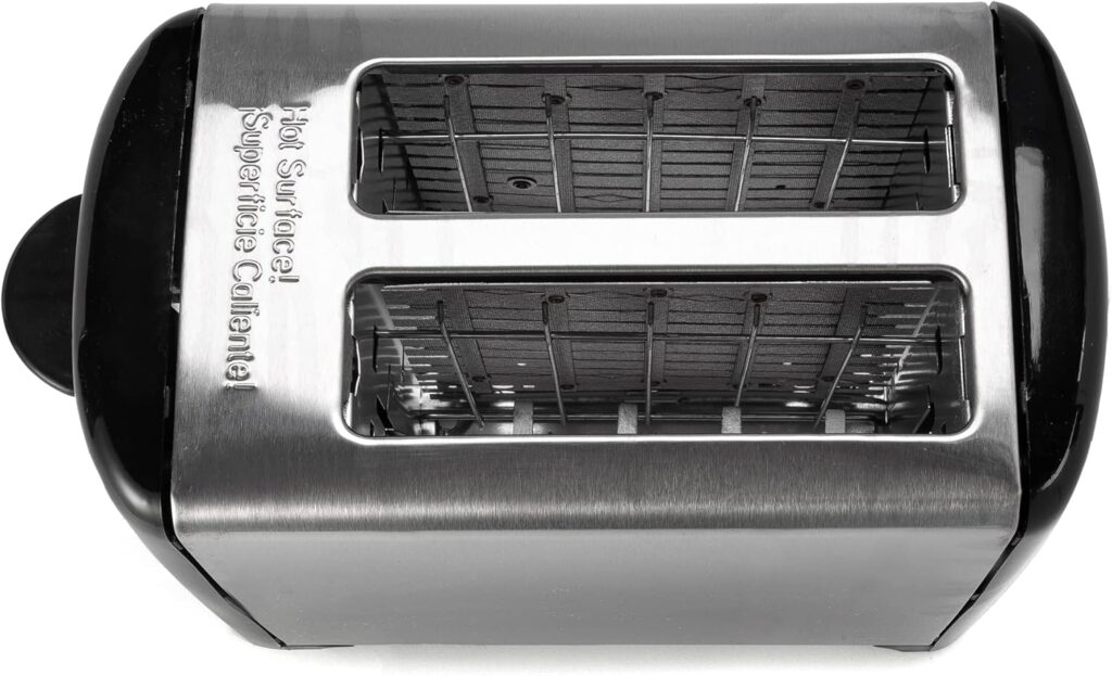 Dominion 2-Slice Toaster with Shade Control, Slide-Out Crumb Tray, Auto-Shutoff, Faster Heating Speed, Toast Lift, Second Generation, Stainless Steel/Black