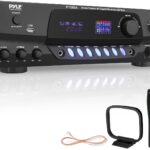 Pyle 200W Home Audio Power Amplifier – Stereo Receiver with AM/FM Tuner – 2 Mic Inputs with Echo – Digital Display – EQ Controls – Remote Control – Ideal for Karaoke & Home Entertainment – PT260A