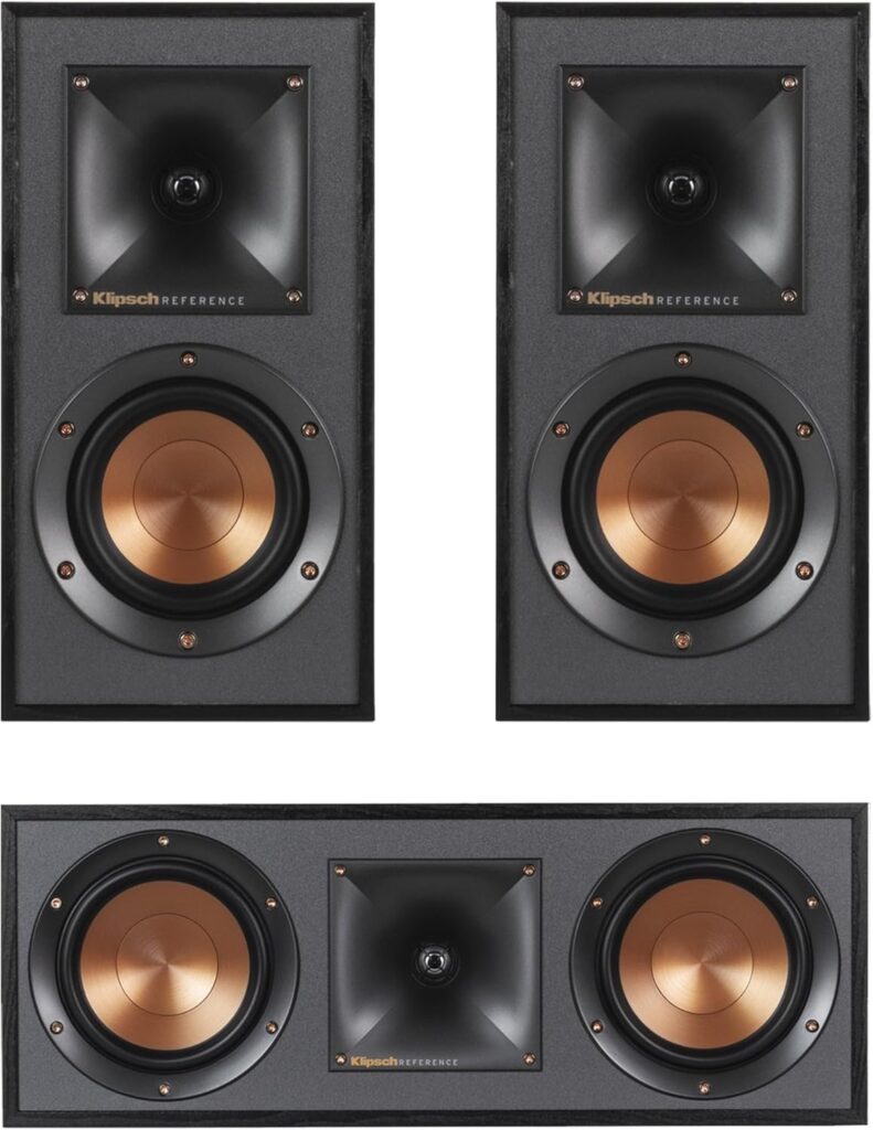 Klipsch R-41M Bookshelf Speakers (Pair) and R-52C Center Channel Home Theater Bundle