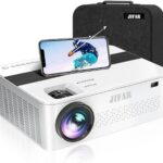JIFAR Projector 4K with 5G WiFi & Bluetooth,1100ANSI Outdoor Projector with 450″ Display,Movie Projector Support 4K,Dolby Audio,Zoom,Keystone,20W Speaker,4K Home Projector for TV Stick,iOS,Android,PS5