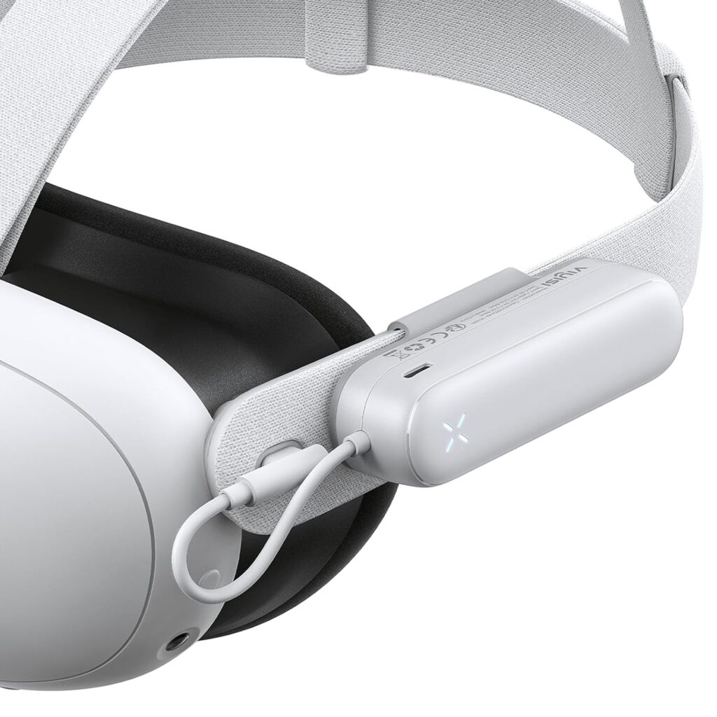 VIYISI Battery Pack for Meta Quest 3 and 2, 5000mAh Power Bank for Extended Playtime, Lightweight VR Charger Accessories Compatible with Oculus Quest Original and Elite Straps