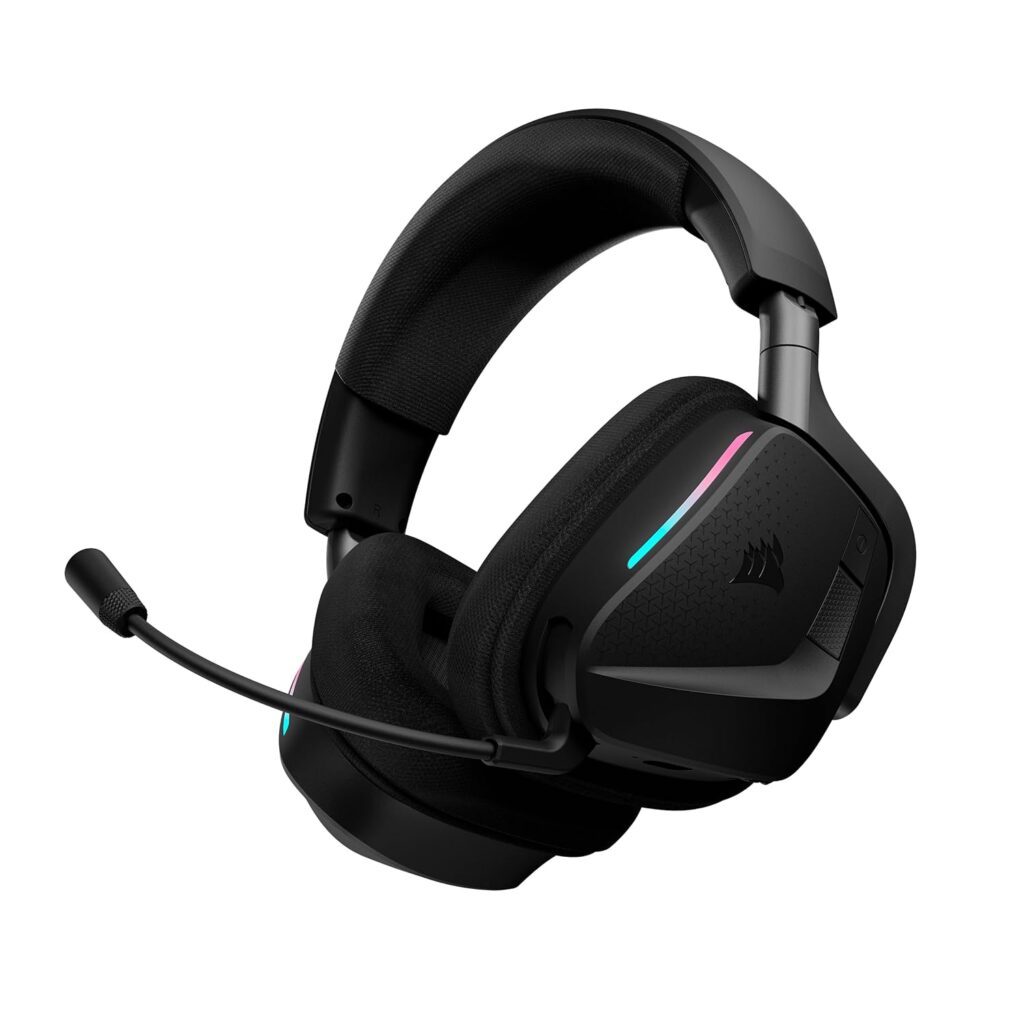 Corsair Void v2 MAX Wireless Gaming Headset for PC, PS5, PS4, Switch, Mobile – Simultaneous 2.4GHz+Bluetooth, Dolby Atmos, Sonarworks SoundID, 70Hr Battery, Fast Charging, Clear Microphone – Carbon