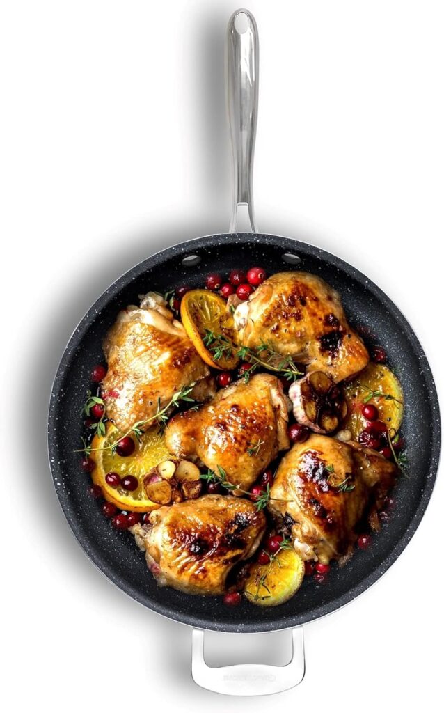 Granitestone 14” Extra Large Frying Pan Skillet Cookware Set, Family, Black