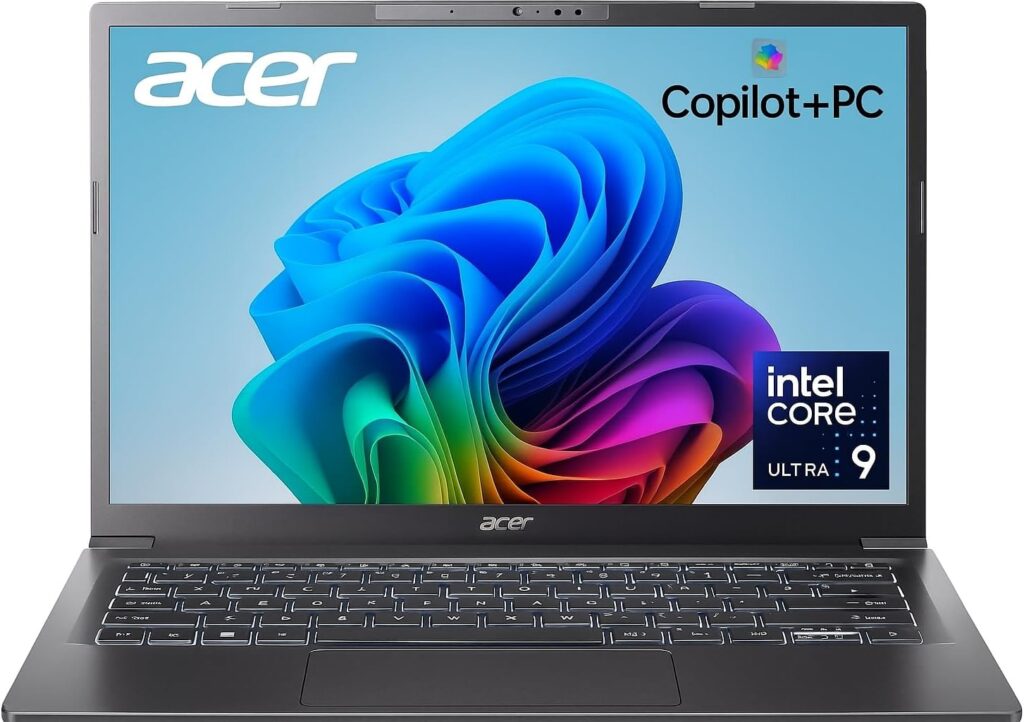 acer Aspire 14 AI Copilot | Intel Core Ultra 9 Processor 288V | NPU: Up to 48 Tops – GPU: Up to 67 Tops | 14″ WUXGA Touchscreen | 32GB RAM | 1TB SSD | Windows 11 Pro