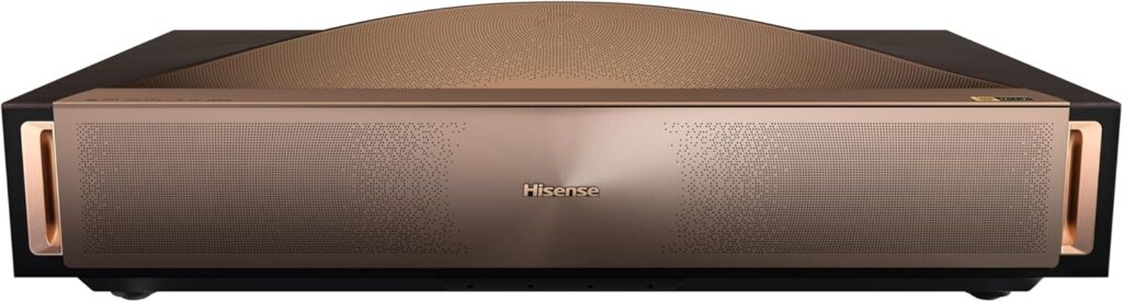 Hisense L9Q Ultra Short Throw Triple Laser Projector, 4K UHD, 5,000 ANSI Lumens, 5000:1 Contrast, 80” – 200”, Dolby Vision & Atmos, IMAX Enhanced, Google TV, Pantone Validated, Sound by Devialet