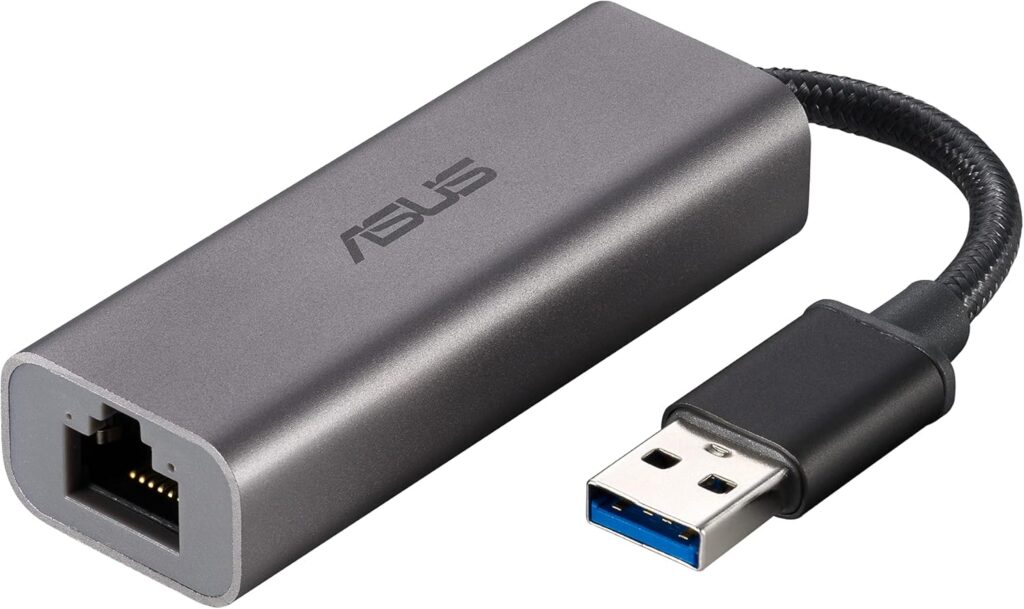 ASUS 2.5G Ethernet USB Adapter (USB-C2500) Wired LAN Network Connection for Mac OS, Linux, Windows, Backward Compatible on 2.5G, 1G, 100Mbps, Ideal for Gaming
